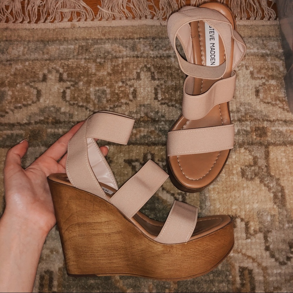 Steve Madden Platform Wedge Heel Blondy Nude